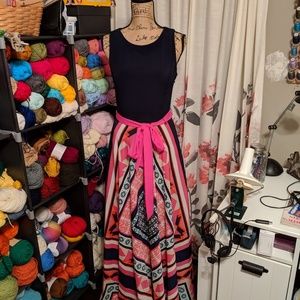 Eliza J Navy/Pink maxi dress